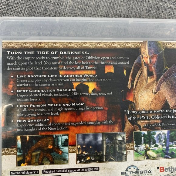 Elder Scrolls IV Oblivion Playstation 3 Mature 17+ Bethesda Softworks - Picture 3 of 8